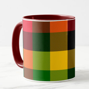Afrikanisches Rasta-Reggae-Farben Karomuster Desig Tasse