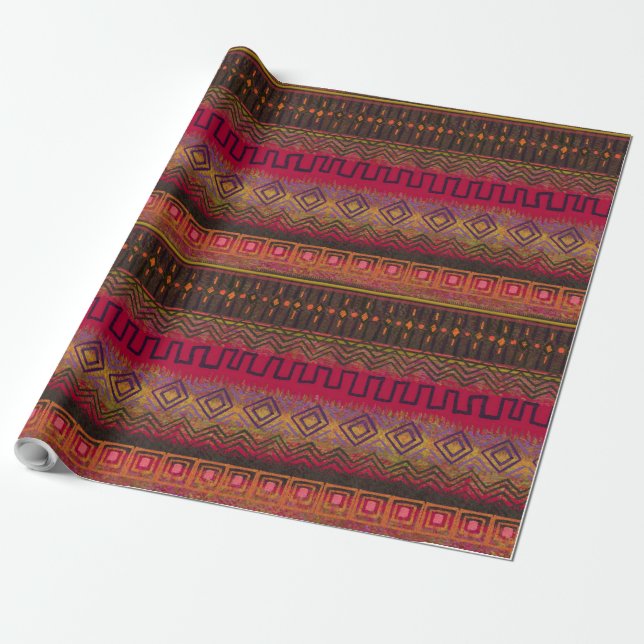 Afrikanisches Schmucktuch Inspiriert "Earthy Patte Geschenkpapier (Ungerollt)
