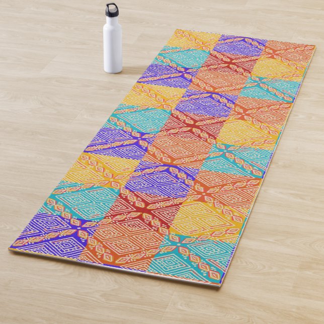 Afrikanisches Schmucktuch Inspiriert | Zwei Design Yogamatte (Beispiel)