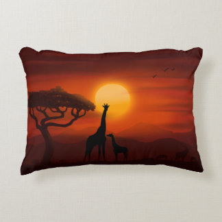 Afrikanisches Sonnenuntergangskissen Dekokissen