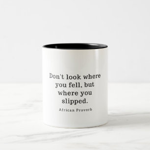 Afrikanisches Sprichwort Zweifarbige Tasse