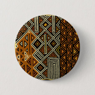 Afrikanisches Stammes-Kuba-Design Button
