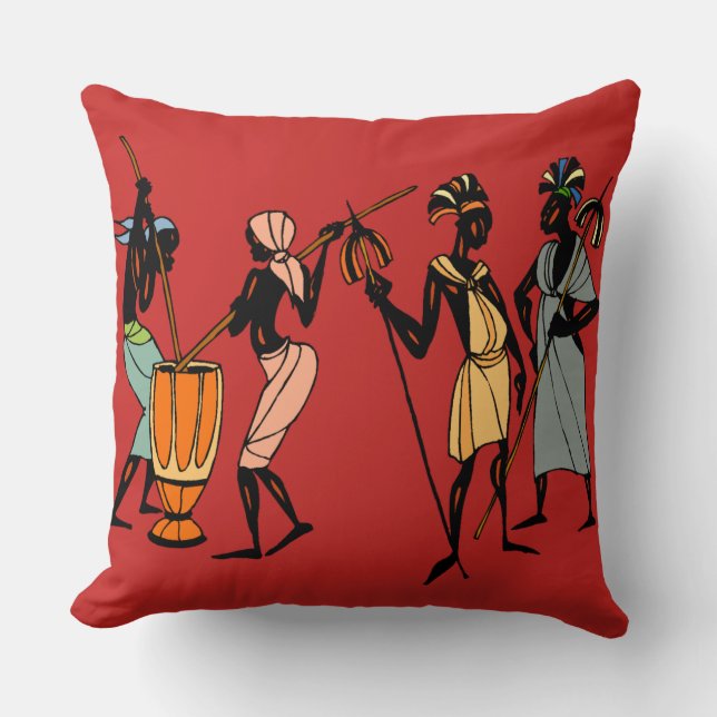 Afrikanisches Stammes- Kunst-Wurfskissen Kissen (Vorderseite)