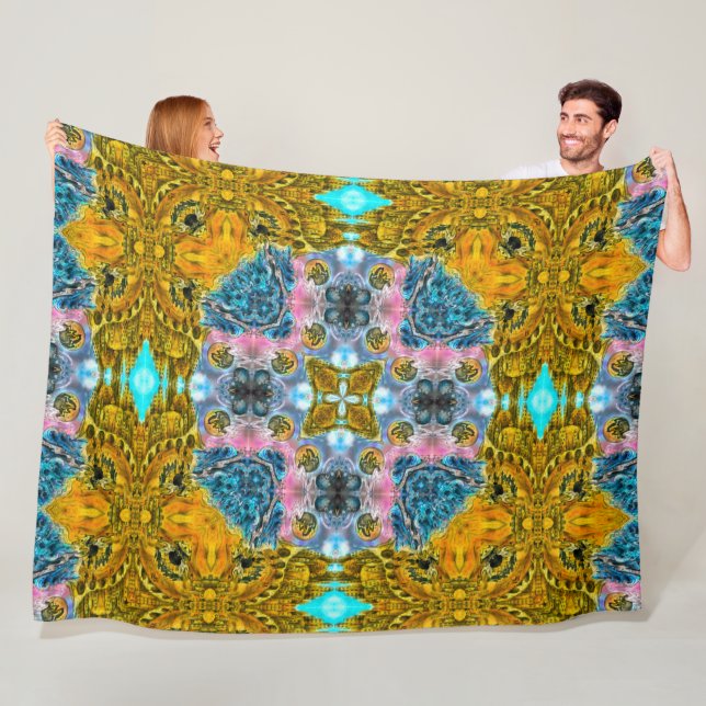 Afrikanisches Stammes Mandala Quilt Fleecedecke (Beispiel)