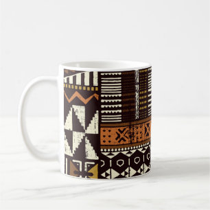 Afrikanisches Stammesgewebe, abstrakt Vintag. Kaffeetasse
