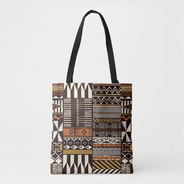 Afrikanisches Stammesgewebe, abstrakt Vintag. Tasche (Vorderseite)