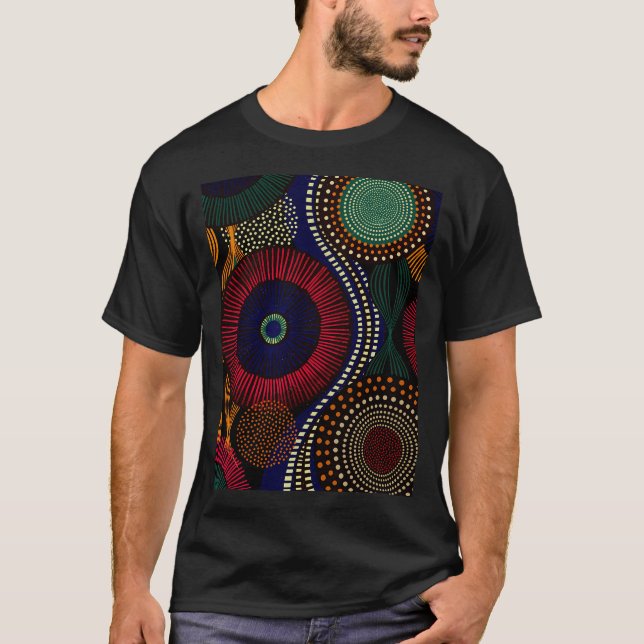 Afrikanisches Stammesmuster in farbenfrohen Tonen T-Shirt (Vorderseite)