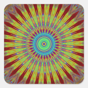 Afrikanisches Stammesmuster mit iranischem Teppich Quadratischer Aufkleber