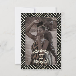 Afrikanisches Stammesschwarz und Weiß RSVP Karte