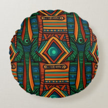 Afrikanisches Stammkunstdesign runder Polster