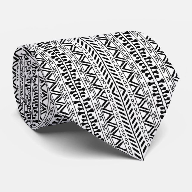 Afrikanisches Stammmuster Necktie Krawatte (Gerollt)