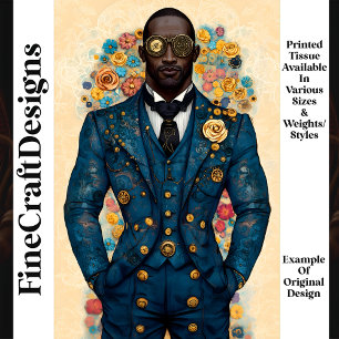 Afrikanisches Steampunk Herren Blau Outfit P9 Deco Seidenpapier