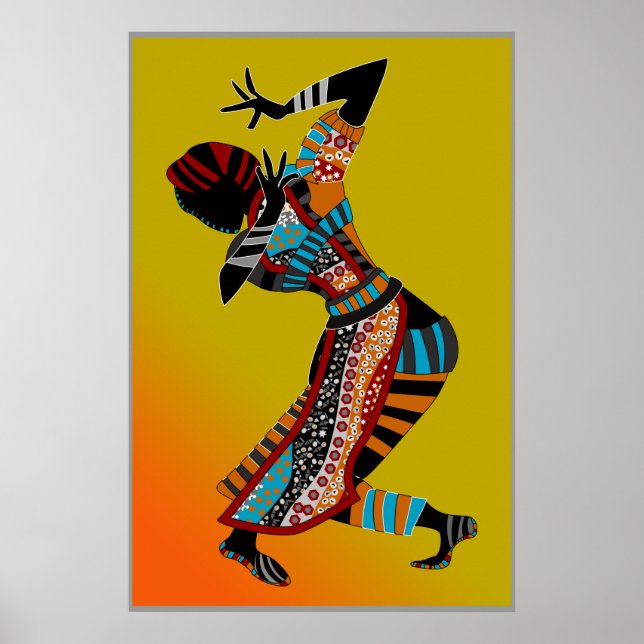 afrikanisches Tänzerstamm-Kunstposter AUS 8.99 Poster (Vorne)