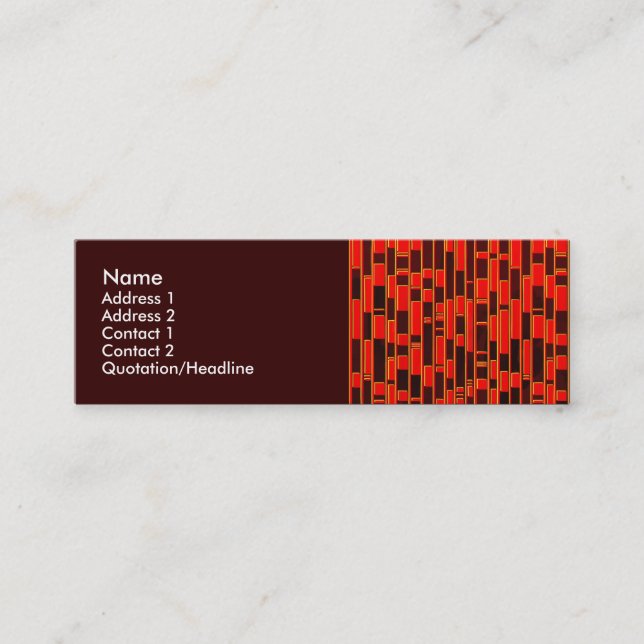 Afrikanisches Textil Inspiriert Abstrakt Mini Visitenkarte (Vorderseite)