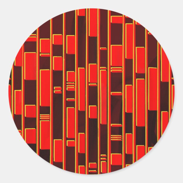 Afrikanisches Textil Inspiriert Abstrakt Runder Aufkleber (Vorderseite)
