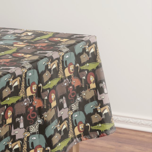 Afrikanisches Tier-Muster Tischdecke (Beispiel)