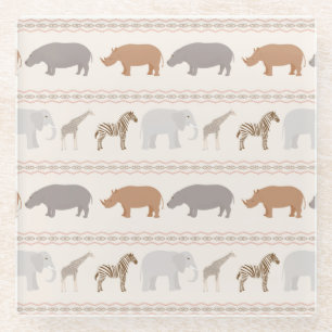 Afrikanisches Tiermuster 1 Glasuntersetzer