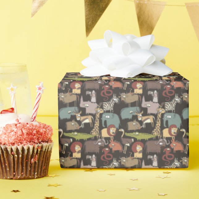 Afrikanisches Tiermuster Geschenkpapier (Geburtstagsparty)
