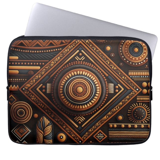 Afrikanisches traditionelles Muster. Ethnisches Af Laptopschutzhülle (Vorderseite)