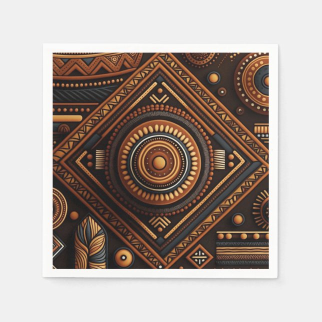 Afrikanisches traditionelles Muster. Ethnisches Af Serviette (Vorderseite)