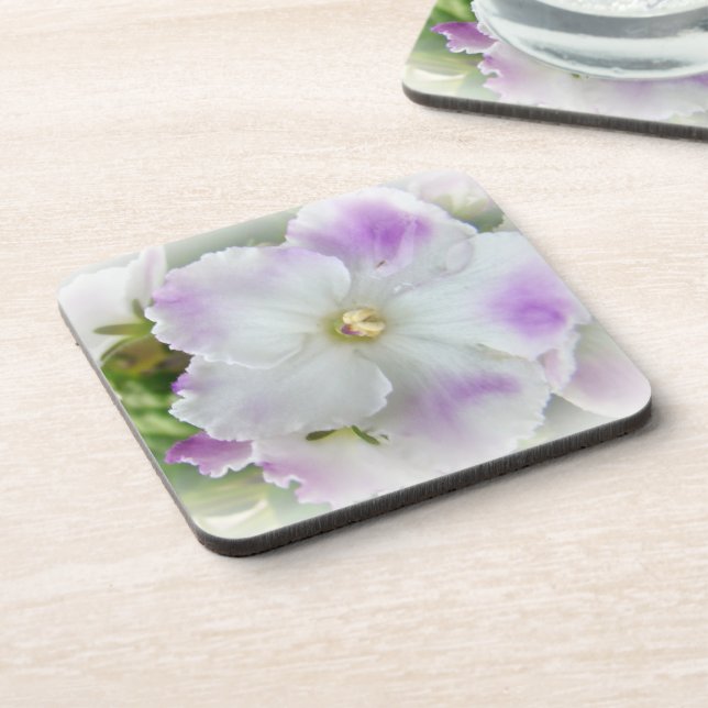 Afrikanisches Violet Blossom Getränkeuntersetzer (Linke Seite)