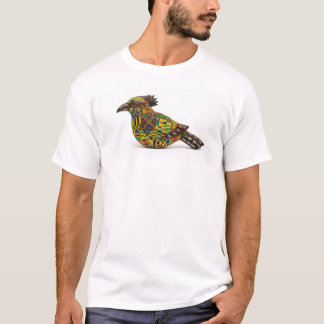 Afrikanisches Vogelmuster in Weiß T-Shirt