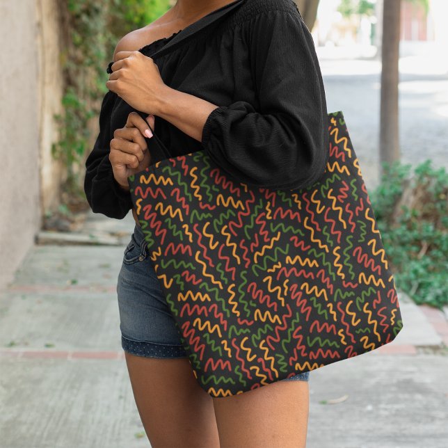 Afrikanisches Wavy Lines Muster Tasche (Von Creator hochgeladen)