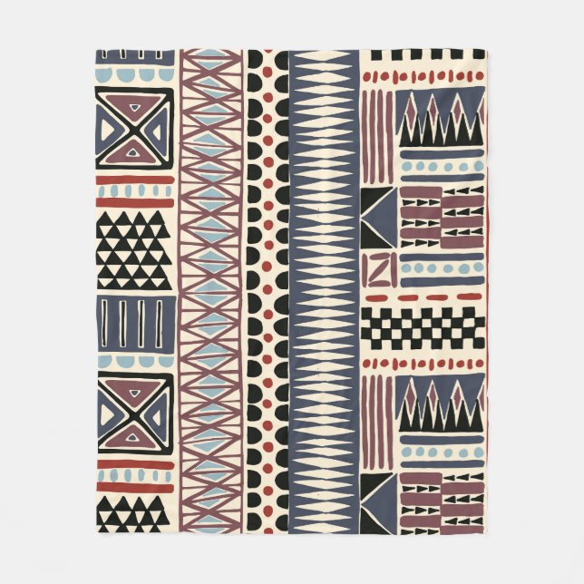 Afrikanisches Zickzack Muster Fleecedecke (Vorderseite)