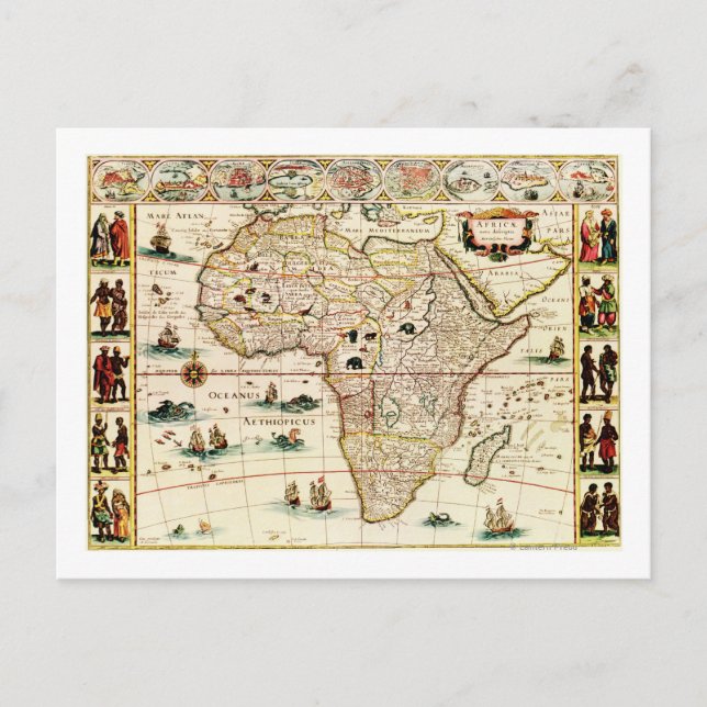 AfrikaPanoramakarte Afrika 2 Postkarte (Vorderseite)