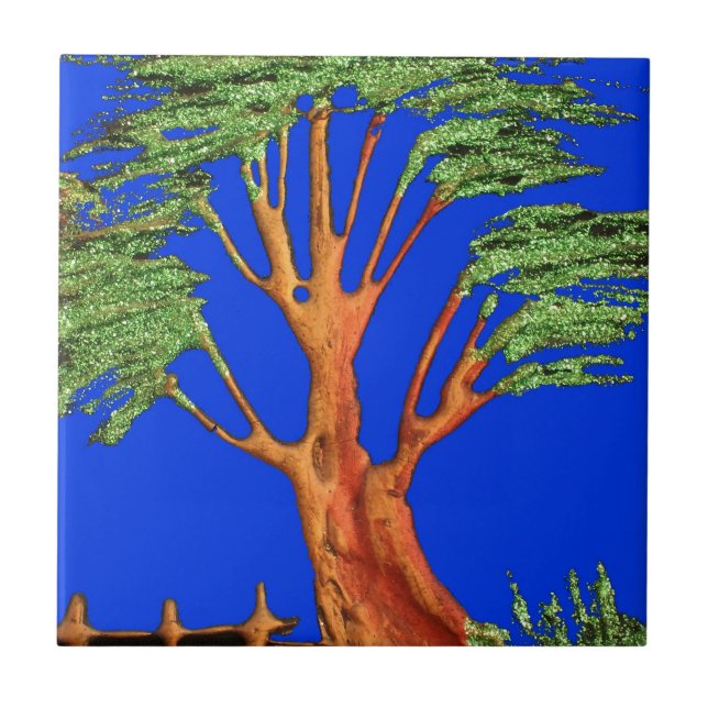 Afrikas Acacia Beauty: Serengeti Serenity. Fliese (Vorderseite)