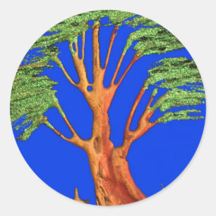 Afrikas Acacia Beauty: Serengeti Serenity. Runder Aufkleber