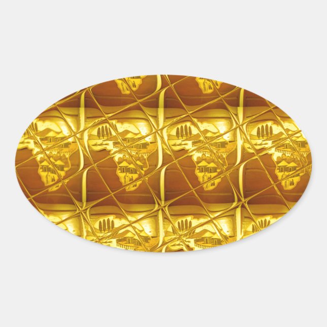 Afrikas goldenes Versprechen Ovaler Aufkleber (Vorderseite)