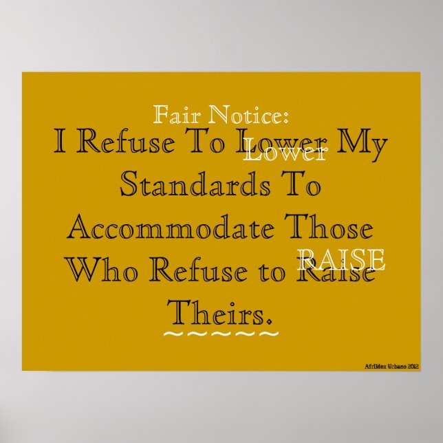 AfriMex Urbano Moto "Je Refuse..." Affiche (Devant)