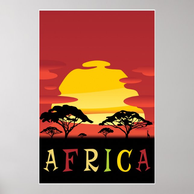 Afrique, Affiche de voyage (Devant)