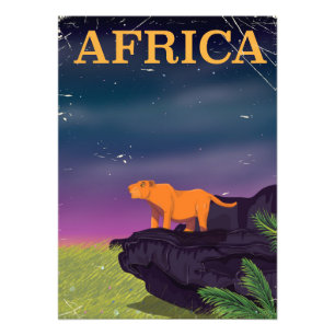 Afrique Big Cat Retro Style poster voyage