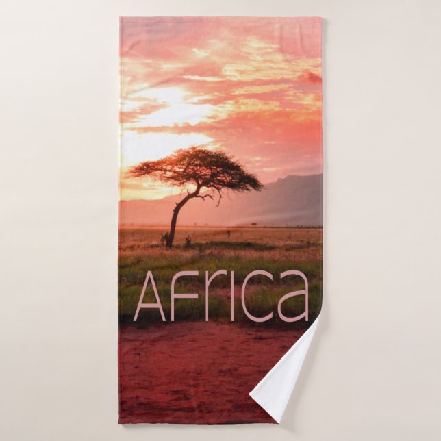 Afrique Coucher de soleil (Serviette de bain)