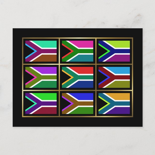 Afrique du Sud Multihue drapeaux Carte postale (Devant)