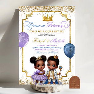 Afro Afrikanischer Prinz oder Prinzessin Geschlech Einladung