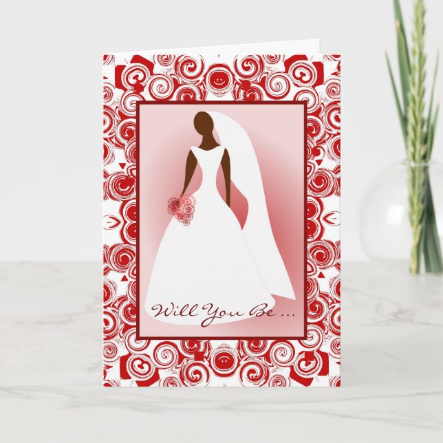 Afro-Américain-Serez-Vous ... Ma carte Bridemaid (Devant)