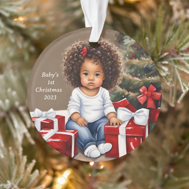 Afro-Américaine Première Ornament de Noël (Arbre)
