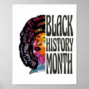 Afro American Black History Month and June 19 P Poster