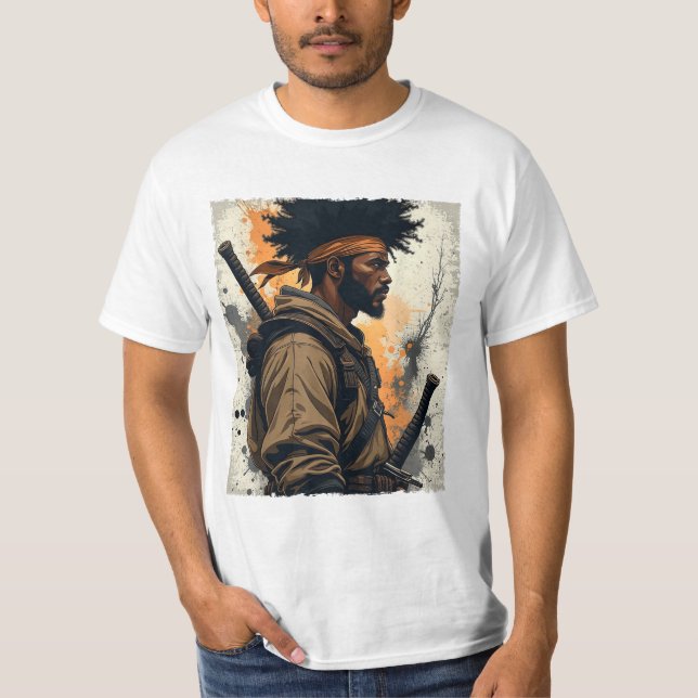 Afro American Bushido Warrior Kata T-Shirt (Vorderseite)
