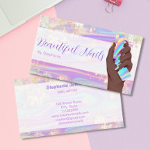Afro American Glitzer Holographic Opal Nail Salon