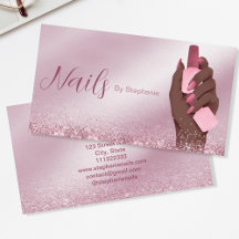 Afro American Glitzer Nail Artist Manicure Beauty