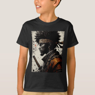 Afro American Samurai Vintag African Bushido Warr T-Shirt