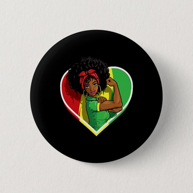 Afro American Women Black Melanin Juneteen Button (Vorderseite)