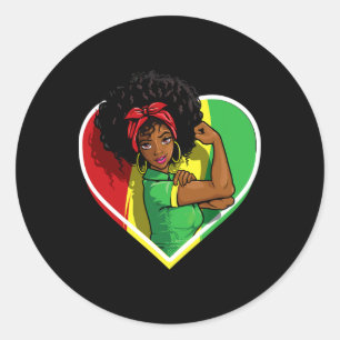 Afro American Women Black Melanin Juneteen Runder Aufkleber