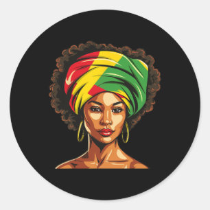 Afro American Women Girl Black History Mon Runder Aufkleber