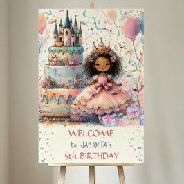 Afro Amerikanische Prinzessin 5. Geburtstagskuchen Poster