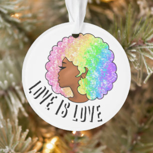 afro arc-en-ciel LGBTQ l'amour est l'amour fierté